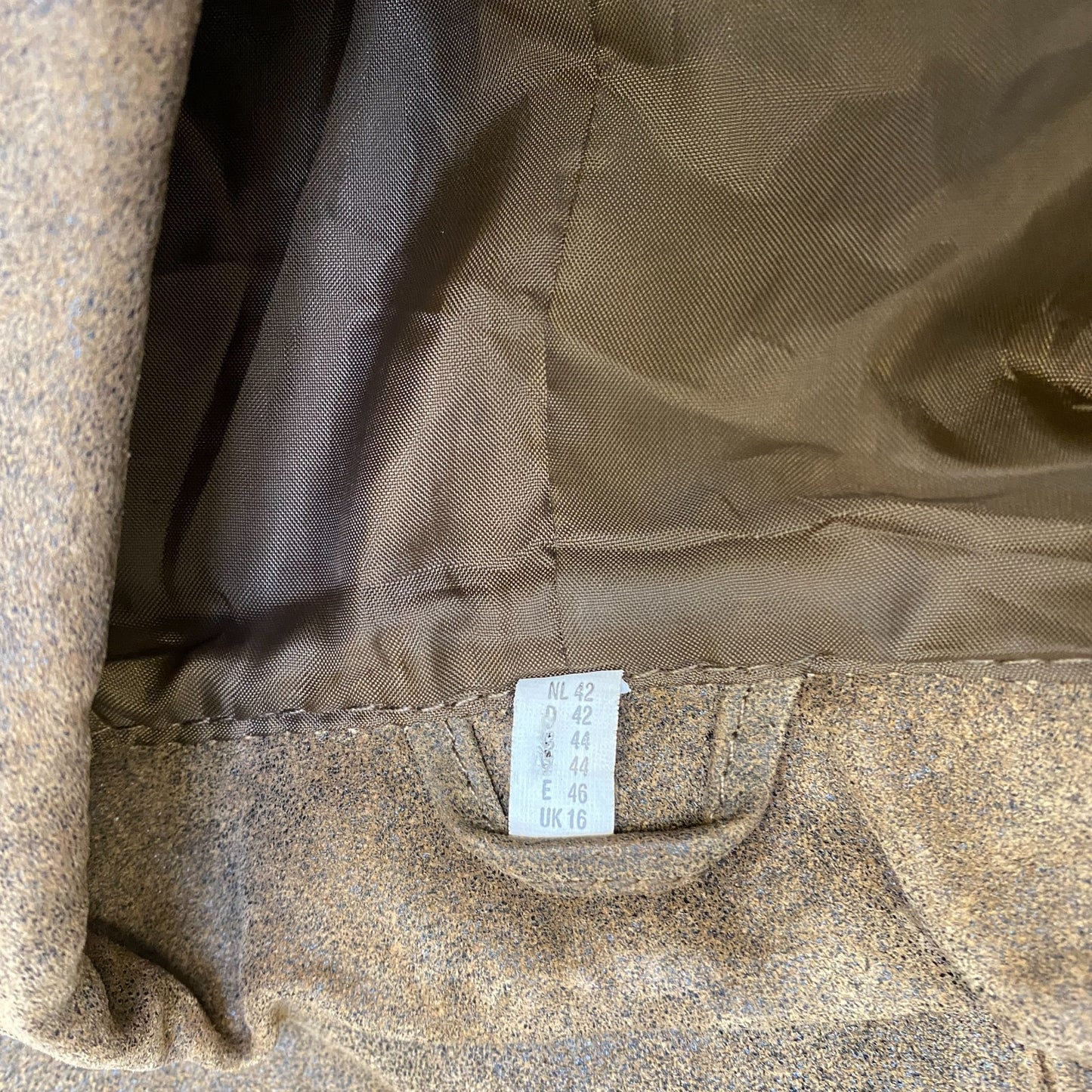 Womens Genuine Leather Blazer Jacket Medium Brown Notch Lapel Single Breasted