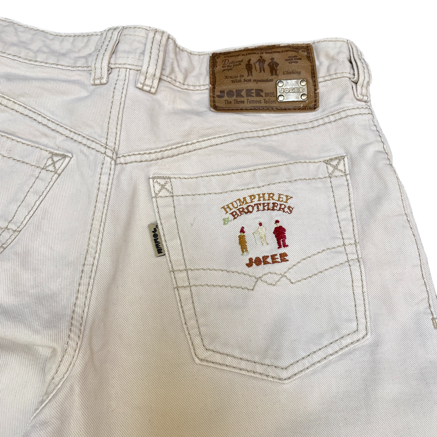 Joker Jeans Fits as Mens 32" Waist Beige Denim Single Stitch Grunge Streetwear