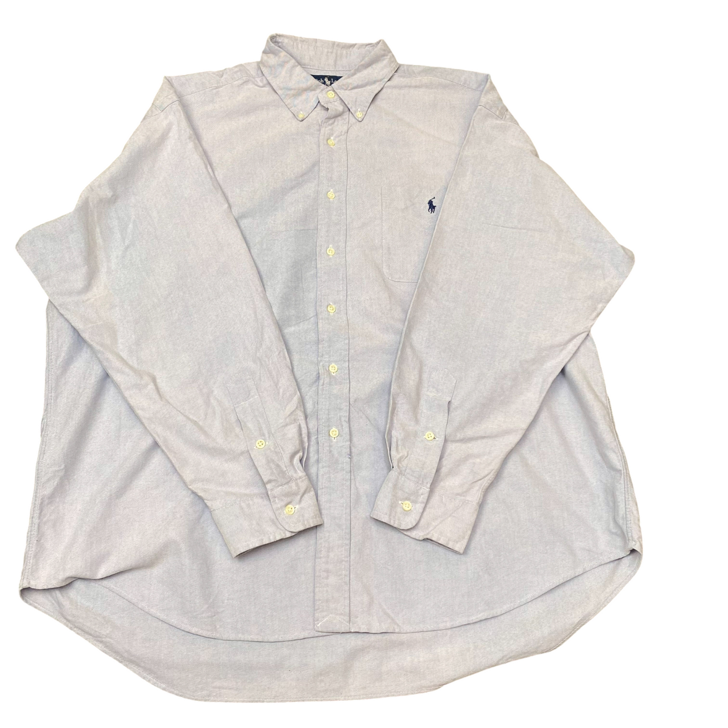 Ralph Lauren Big Shirt Mens XL Blue Casual Long Sleeve Pony Logo Button Down