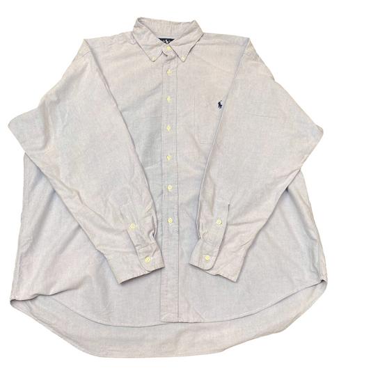 Ralph Lauren Big Shirt Mens XL Blue Casual Long Sleeve Pony Logo Button Down