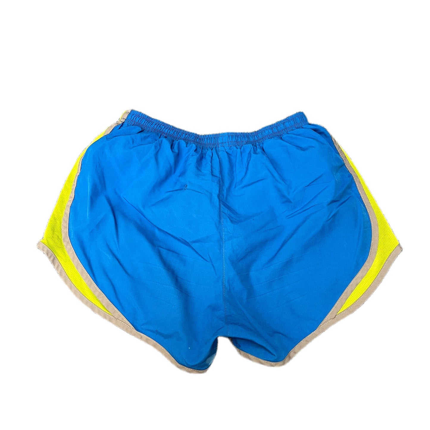 Nike Dri-FIT Running Shorts Womens Small 24" Waist Blue Mesh Panels Dolphin Hem
