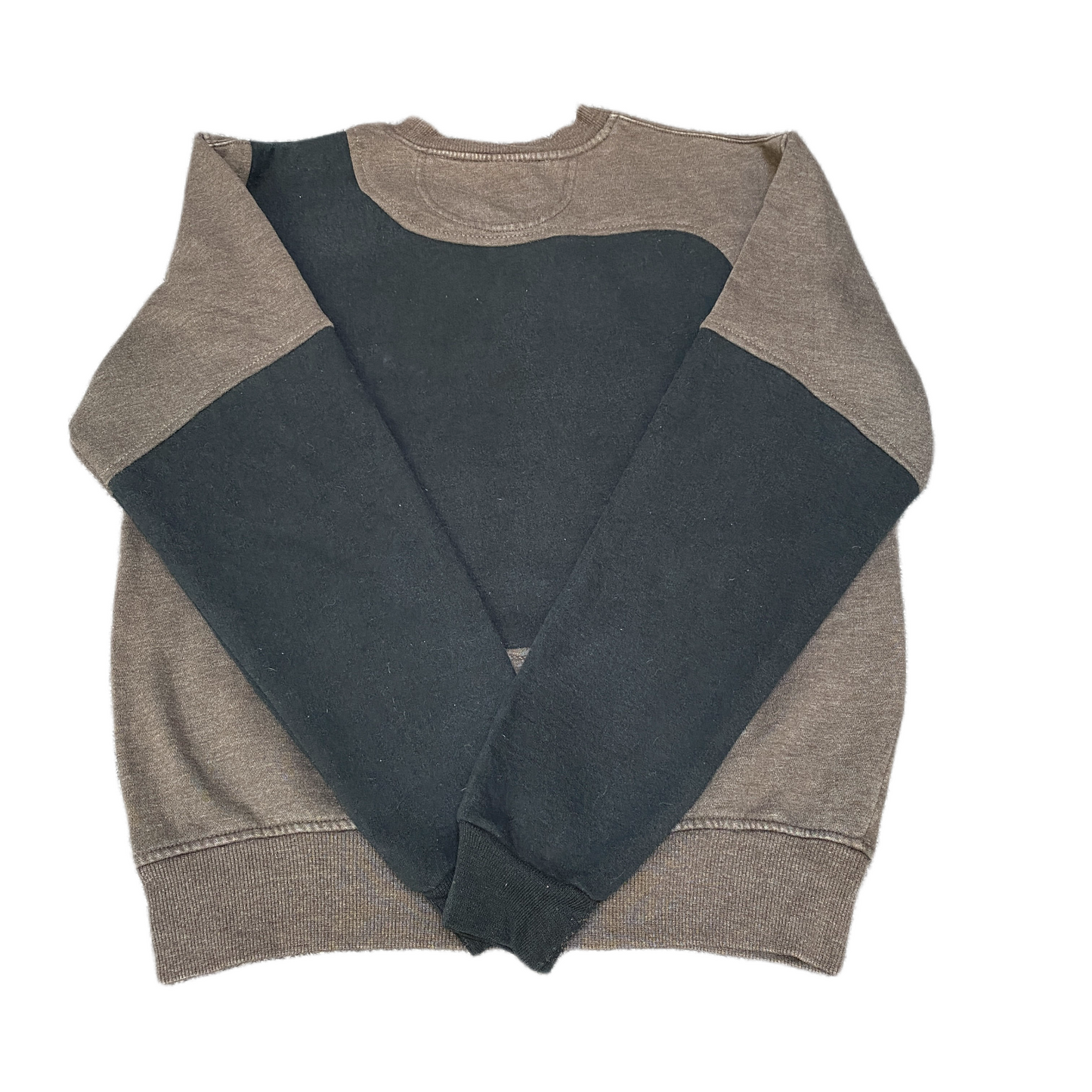 Nike Reworked Sweatshirt Men M Black Brown Embroidered Spellout Logo Vintage Y2K