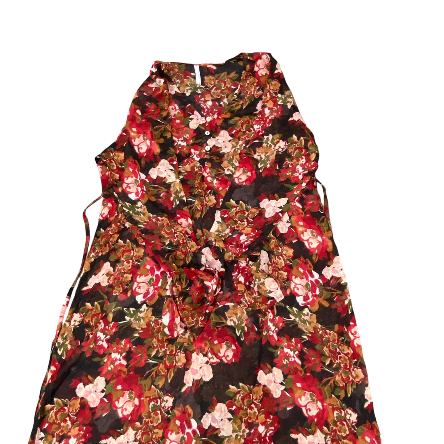 Blancheporte A-Line Dress Womens M Multi Floral Long Flared Sleeve Round Neck