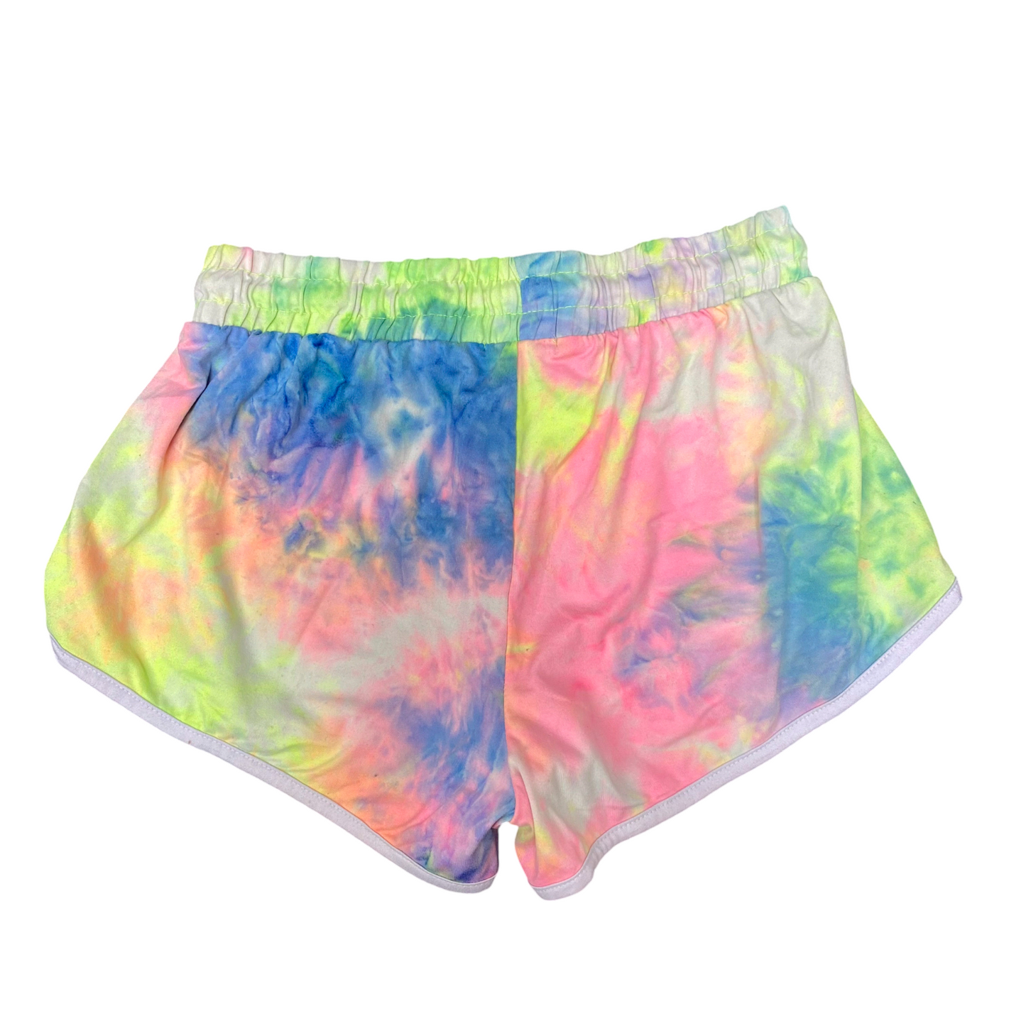 Sprinter Shorts Womens M Multi Tie Dye Gym Running Elastic Waist Drawstring