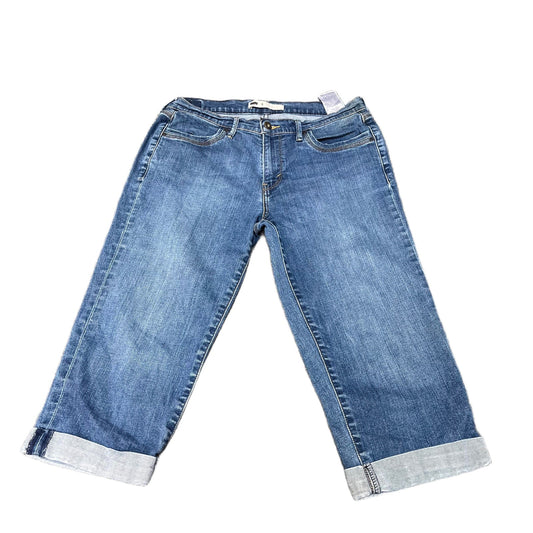 Levis Capri Jeans Fits as Womens L 30" Waist Blue Denim Mid Rise Red Tab Cuffed