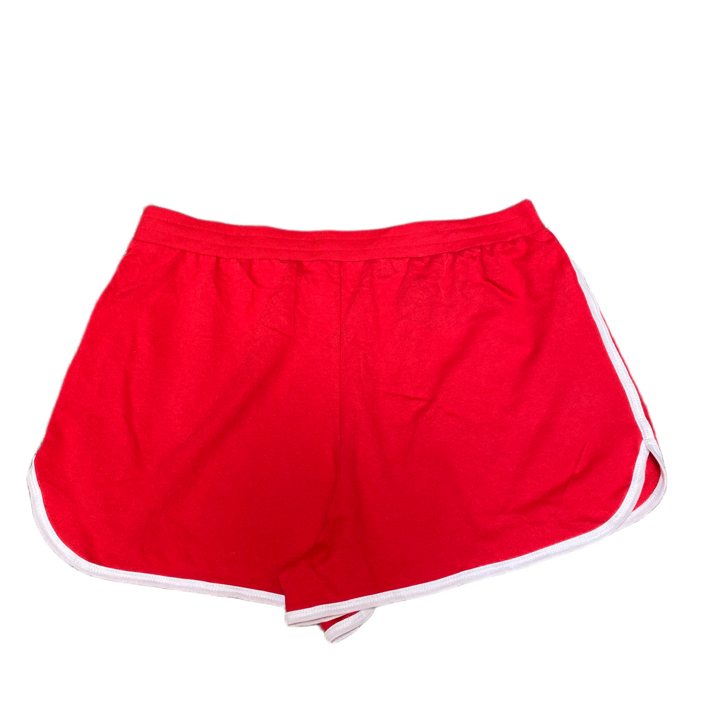 Running Sprinter Shorts Womens L 30" Waist Red Athletic Gym Workout Dolphin Hem