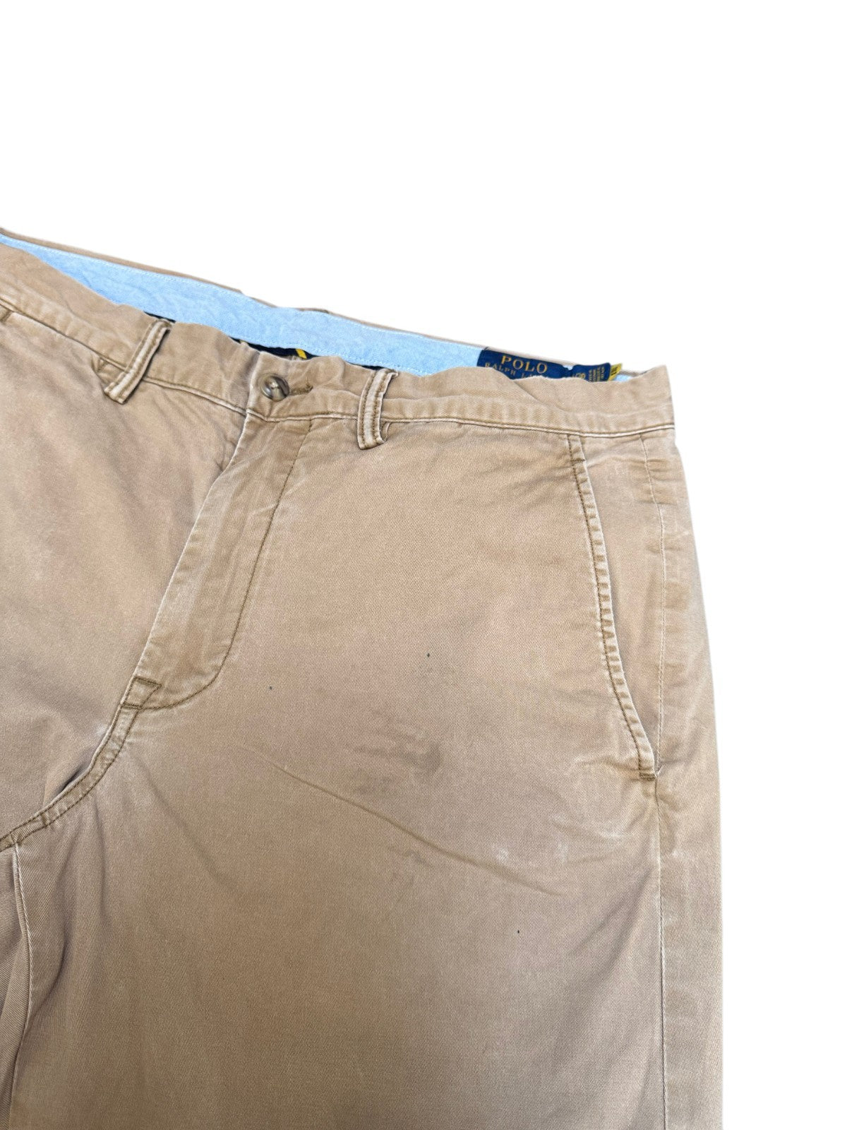 Polo Ralph Lauren Chino Shorts Fits as Mens L 34" Waist Tan Stretch Straight Fit