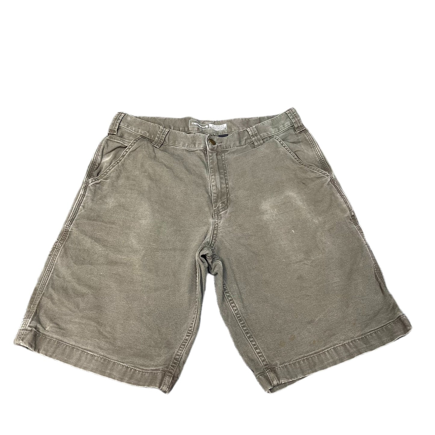 Carhartt Carpenter Shorts Fits as Men Medium 32" Waist Green Relaxed Fit Utility