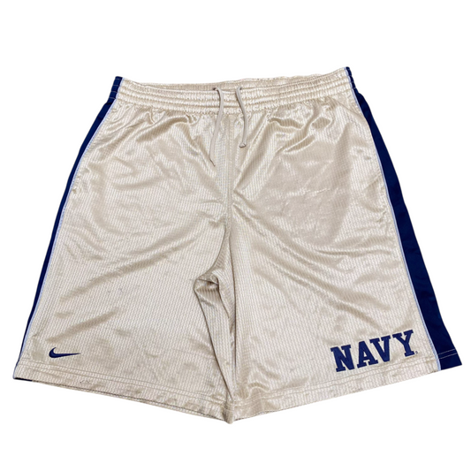 Nike Shorts Mens L Brown Blue Textured Swoosh Elastic Waist Drawstring Athletic