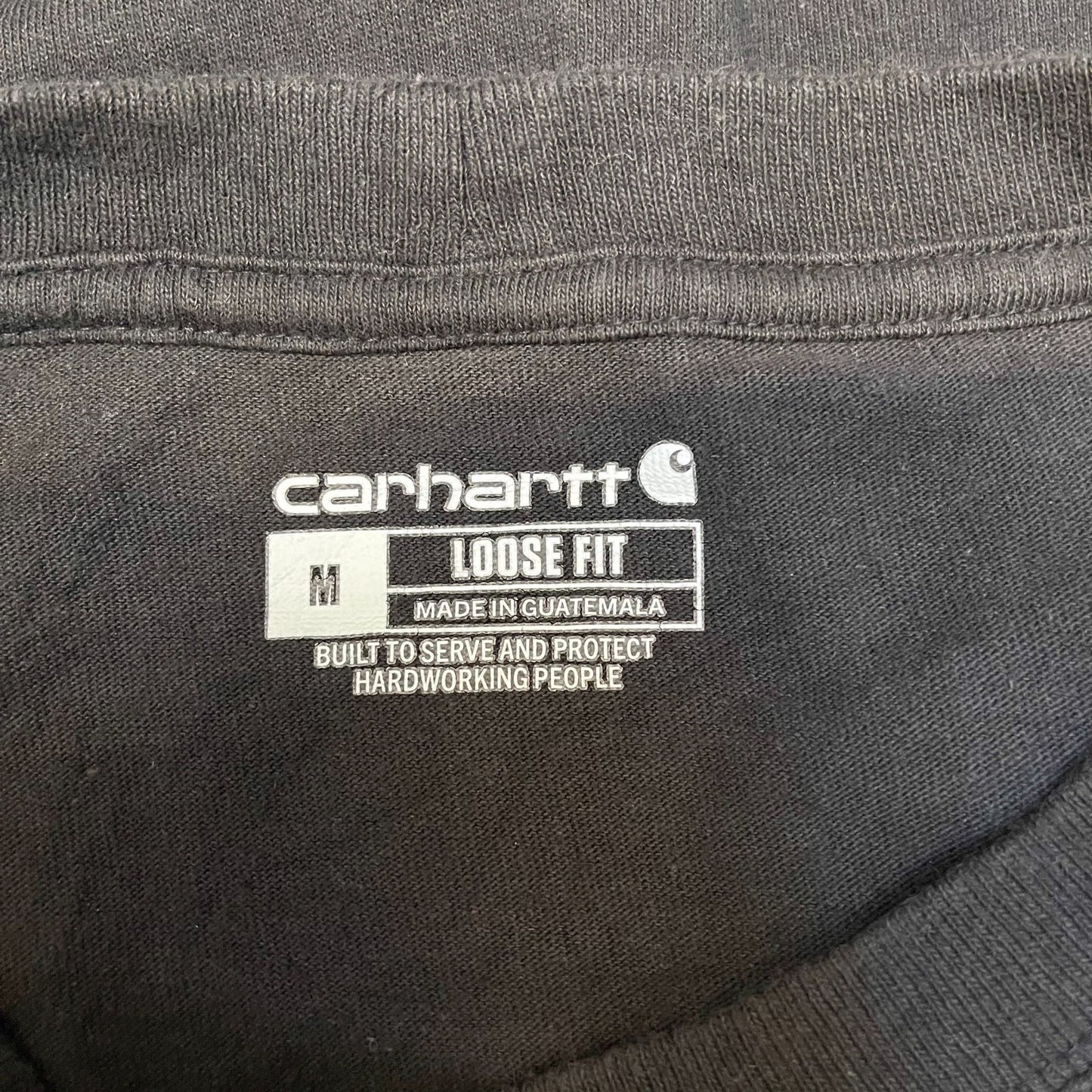 Carhartt Pocket T-Shirt Mens M Black Loose Fit Long Sleeve Pullover Summer Tee
