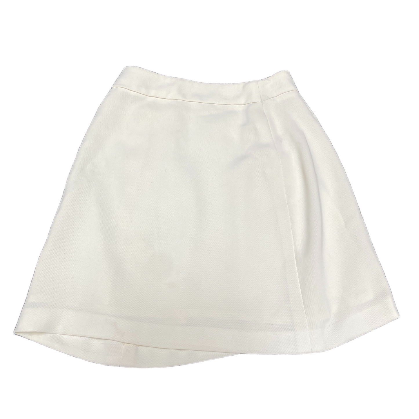 Sportstaff A-Line Mini Skirt Fits as Women 25" Waist White High Waisted Back Zip
