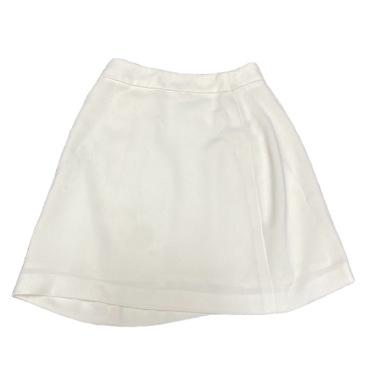 Sportstaff A-Line Mini Skirt Fits as Women 25" Waist White High Waisted Back Zip