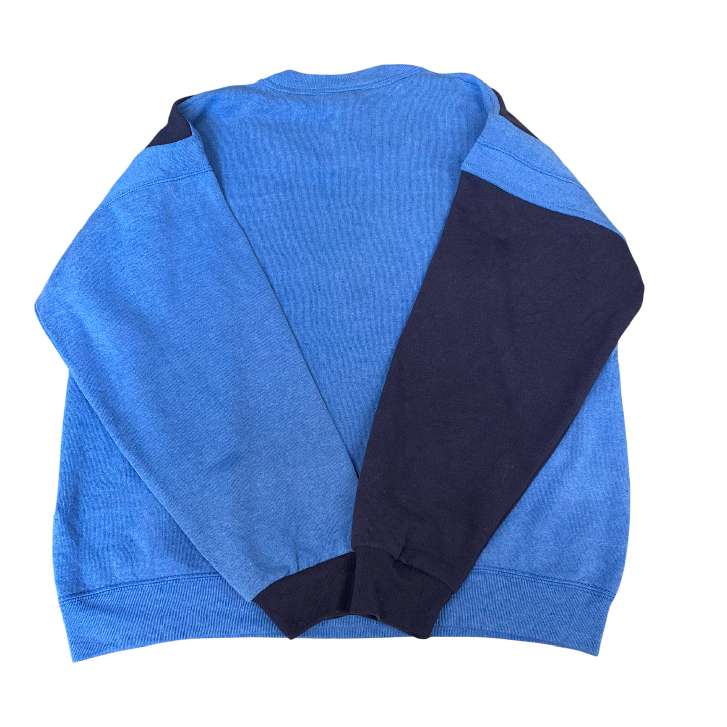Nike Reworked Sweatshirt Mens M Navy Blue Embroidered Spellout Logo Vintage Y2K