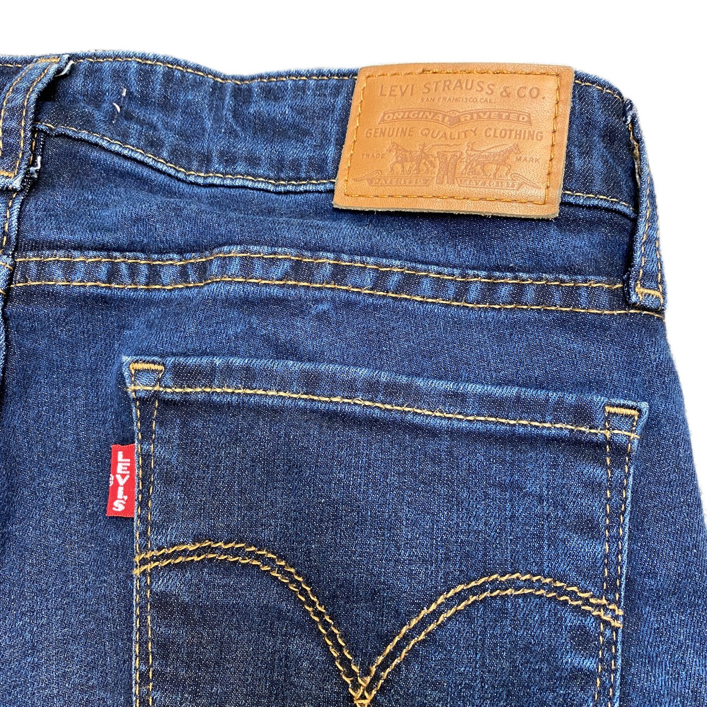 Levi's Jeans Fits as Womens 29" Wasit Blue Denim Medium Wash 5-Pocket 711 Skinny