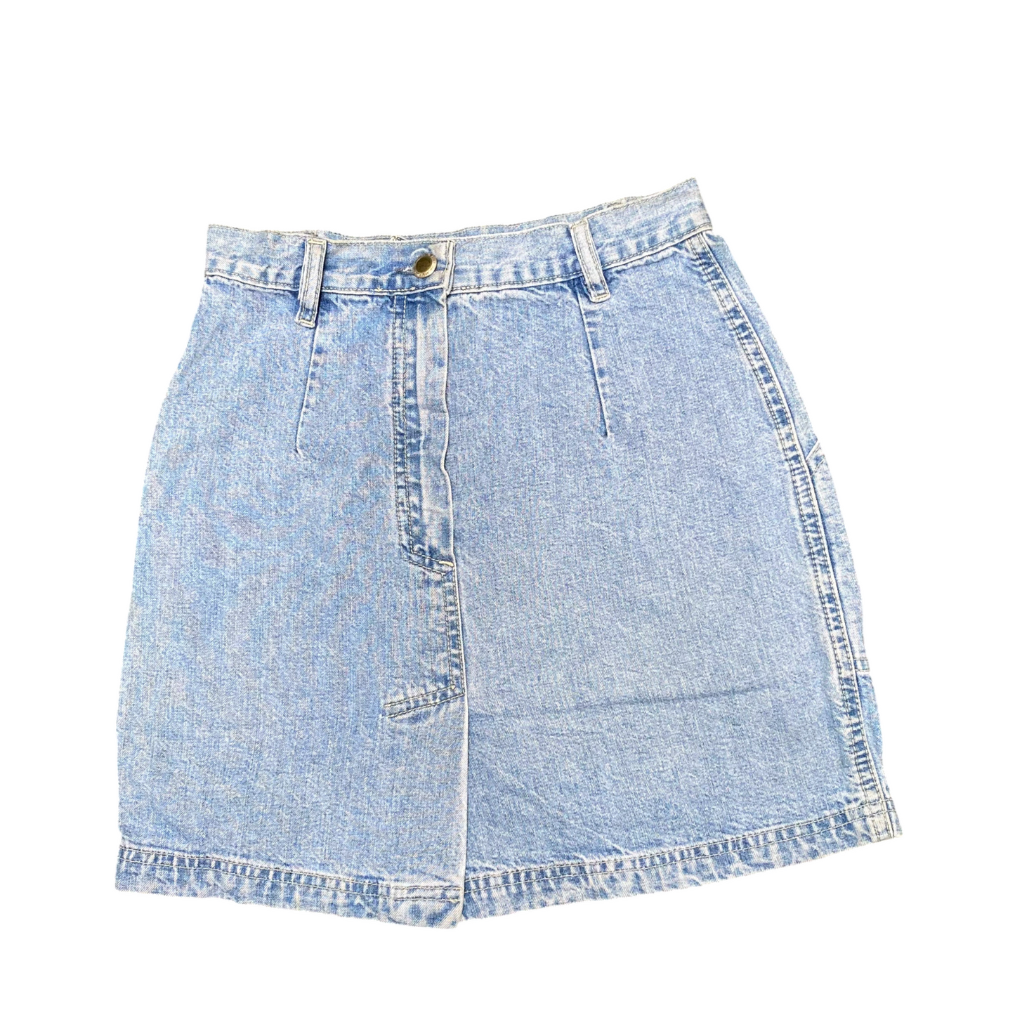 Madoc Mini Skirt Women S Blue Denim Stone Wash Stretch Comfort Casual Flat Front