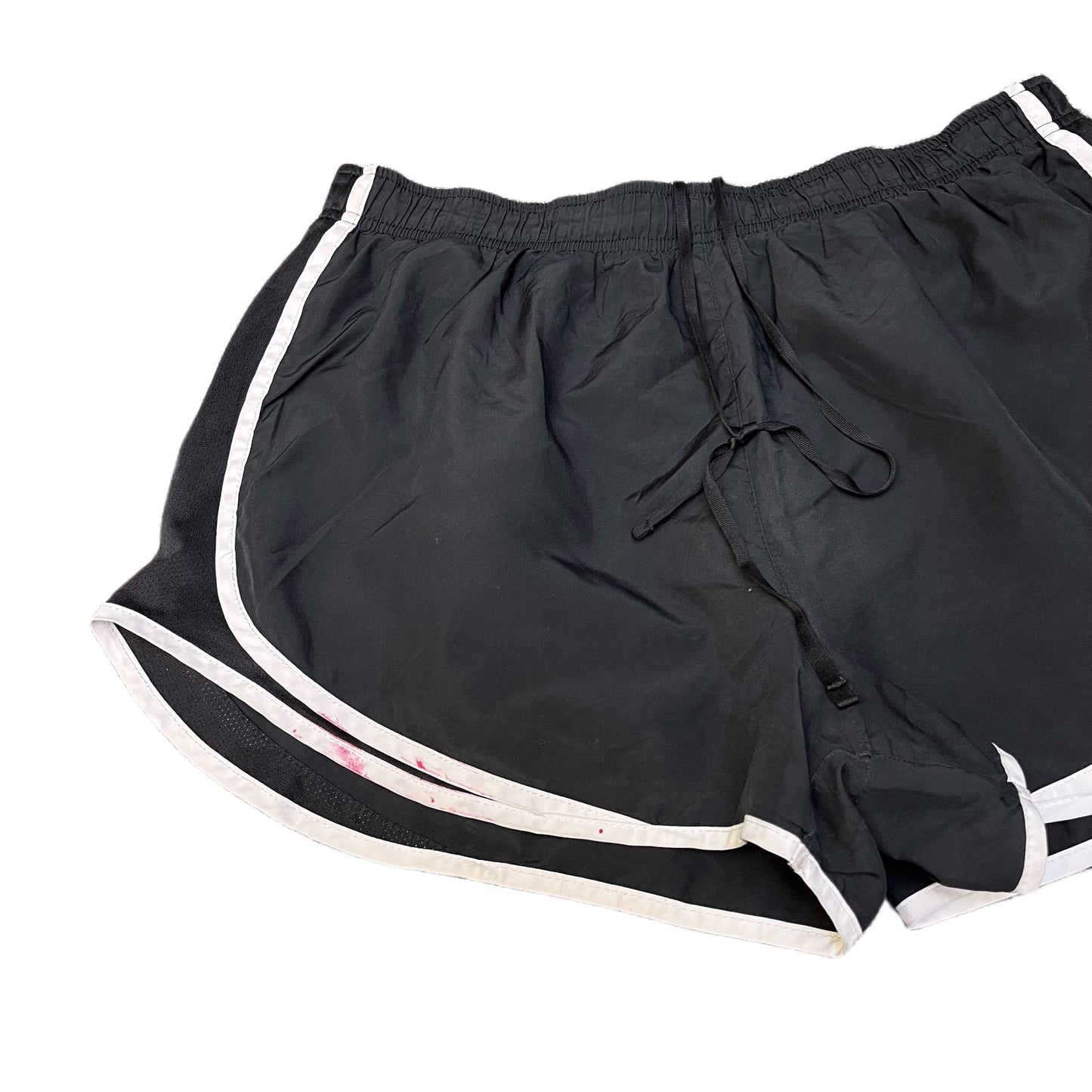 Nike Running Shorts Fits as Womens L 31" Waist Black Mesh Panels Dolphin Hem