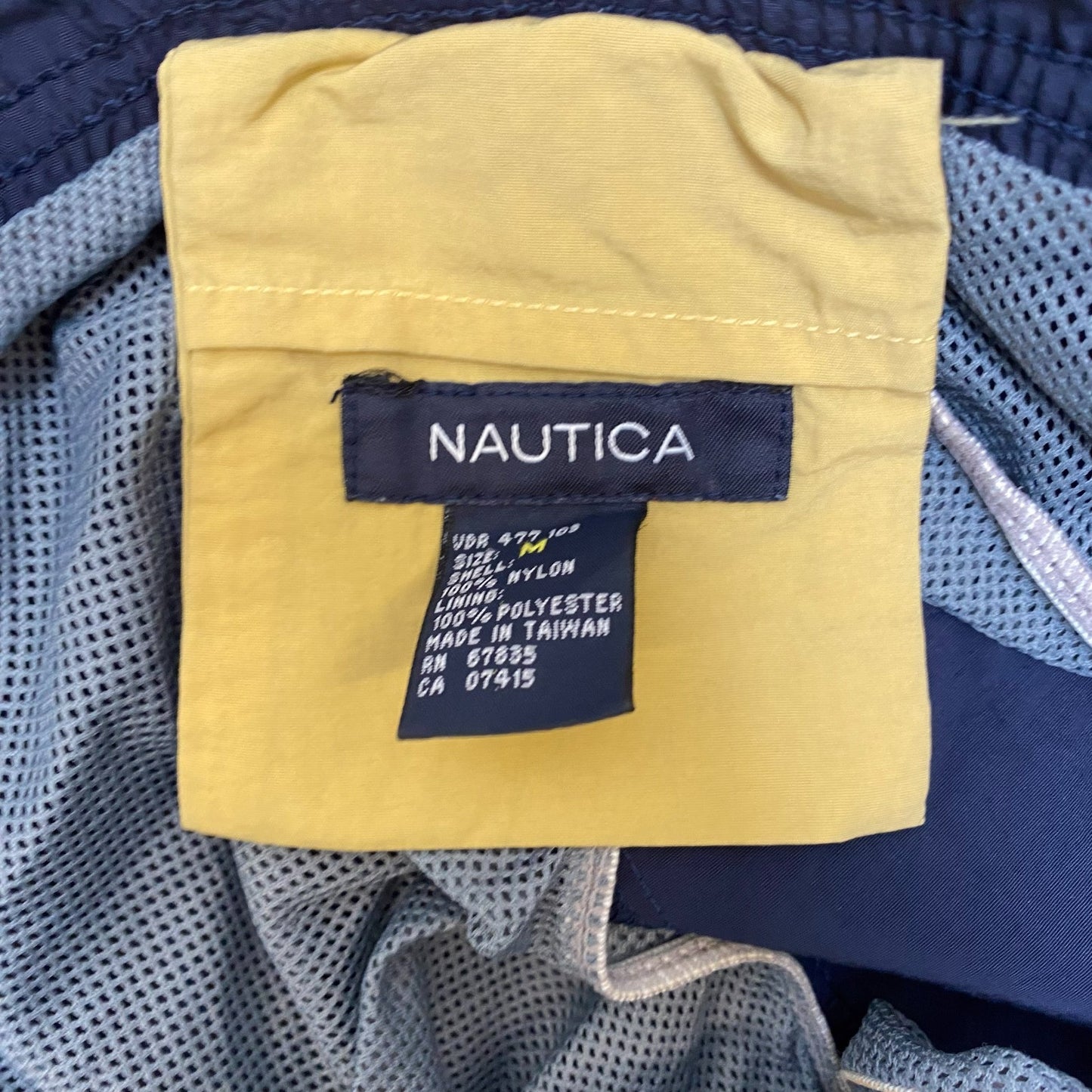 Nautica Swim Trunks Shorts Mens Medium Blue Nylon Quick Dry Logo Elastic Waist