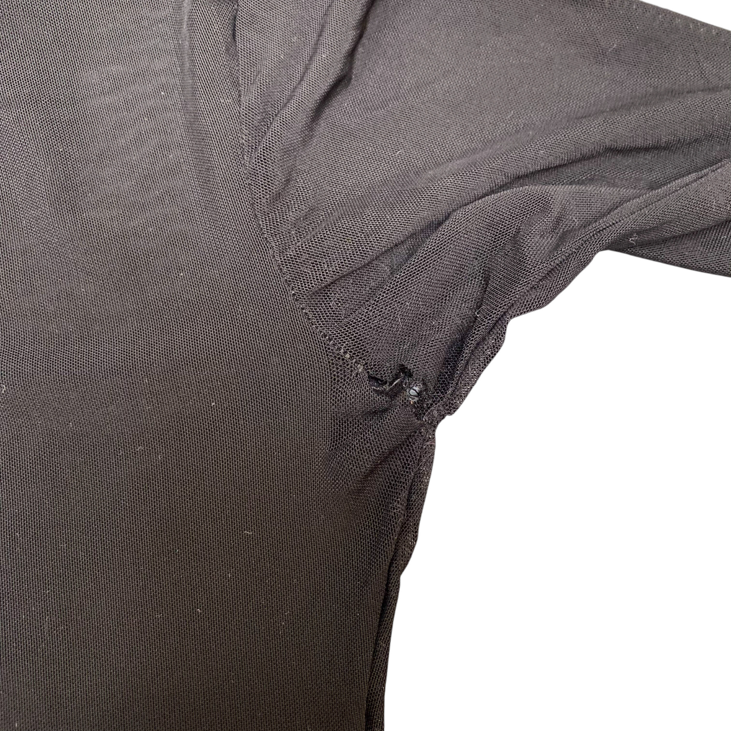 Bodysuit Womens S Black Mesh Long Sleeve Round Neck Stretch Casual Outdoor