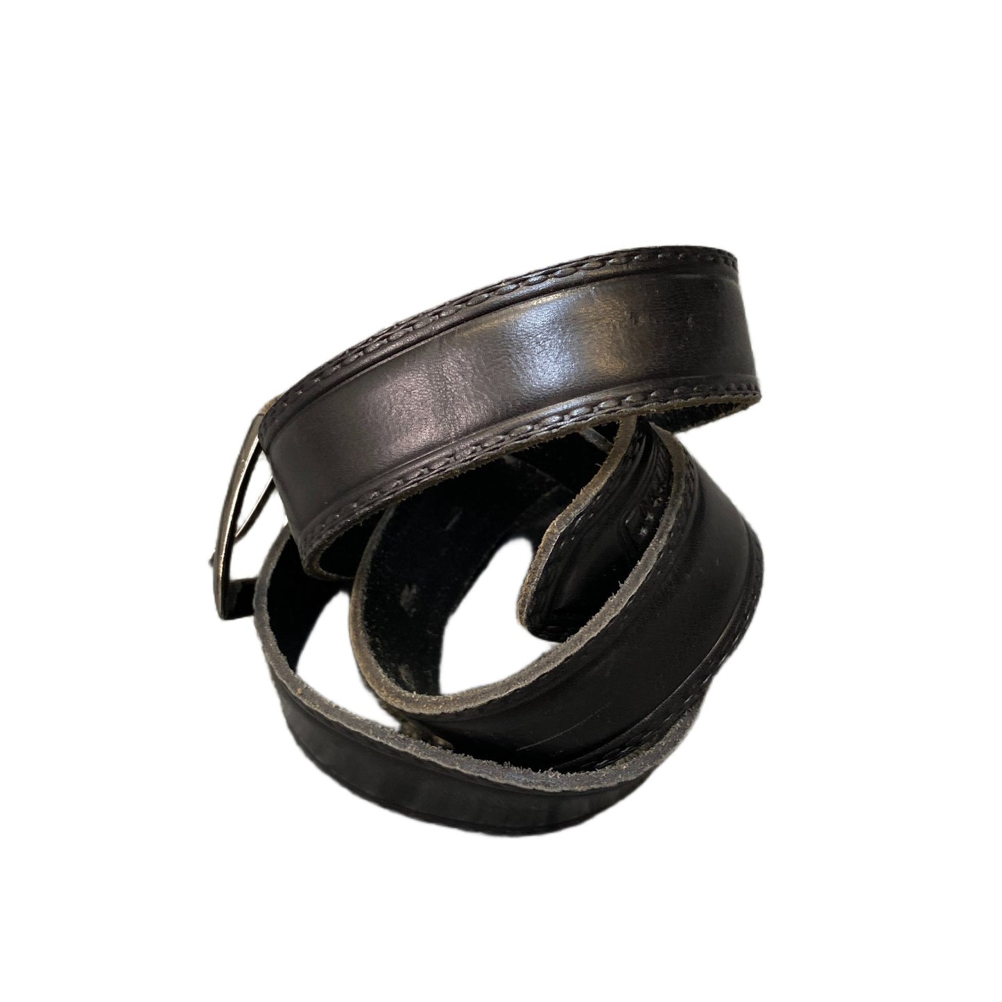 El Sombrero Waist Belt Mens Black Leather Adjustable Pin Buckle 40.5 Inches