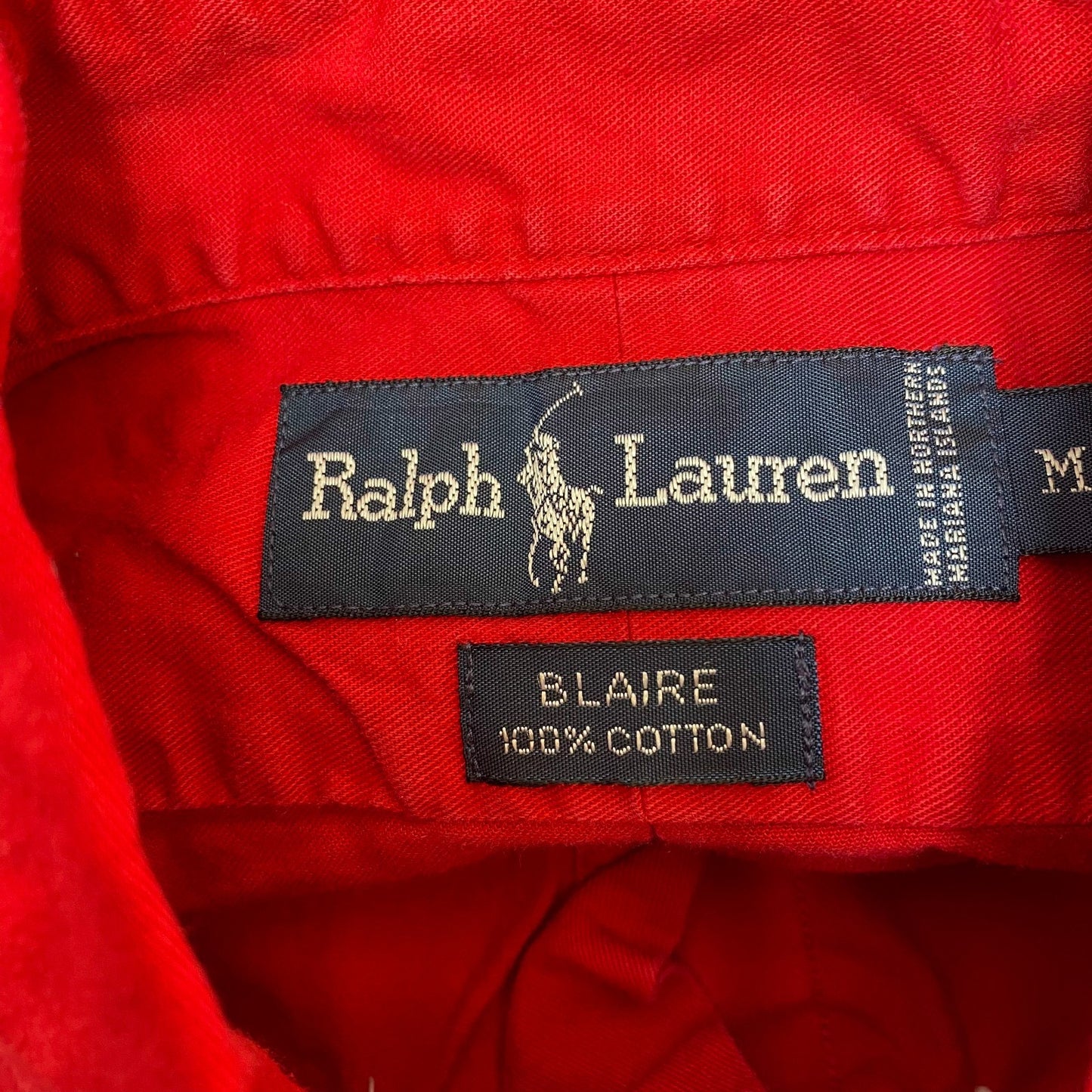 Ralph Lauren Shirt Mens M Red Blaire Long Sleeve Blue Pony Logo Button Down