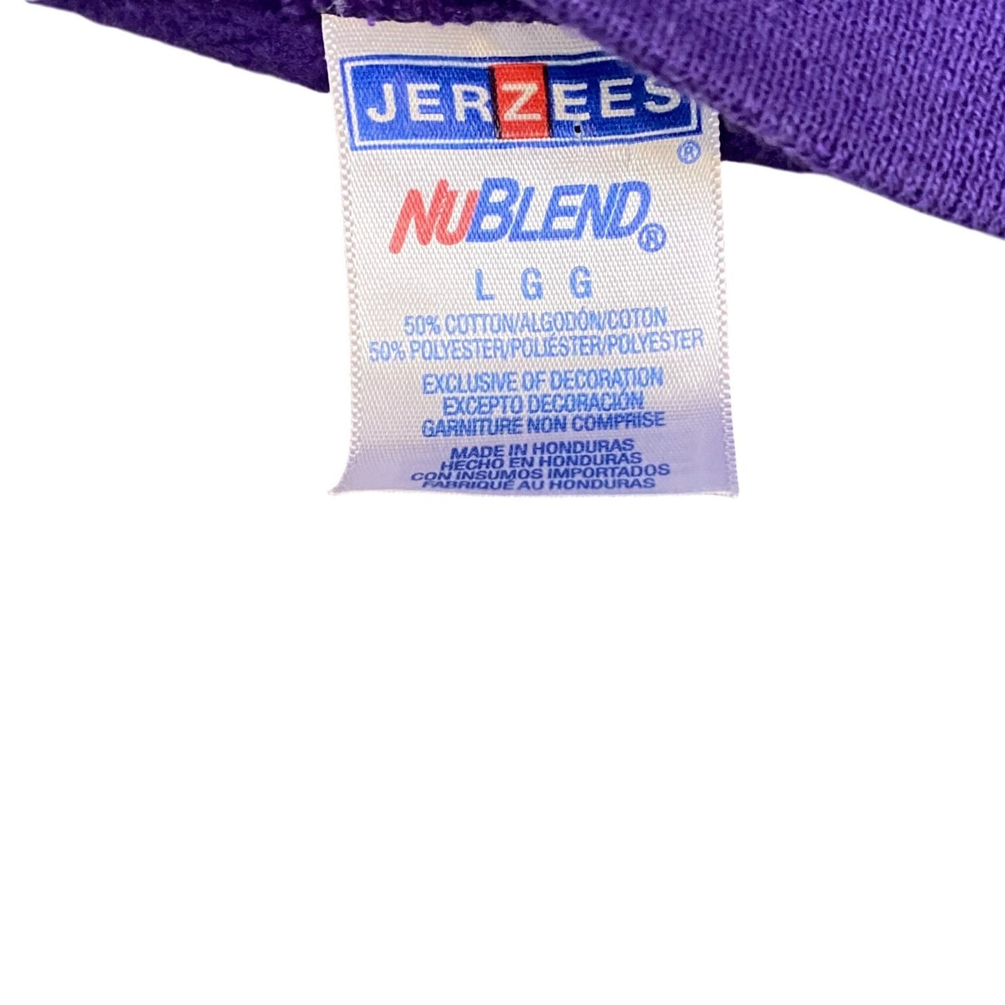 Jerzees Sweatshirt Womens Large Purple Floral Long Sleeve Crew Neck Pullover