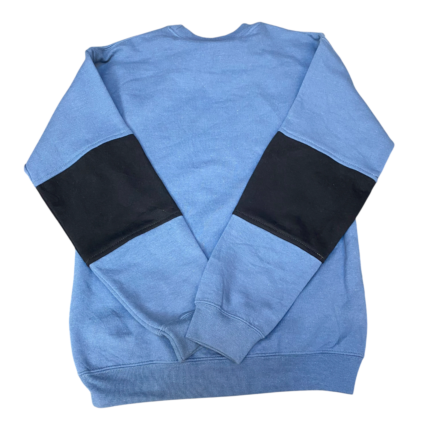 Nike Reworked Sweatshirt Mens Small Blue Black Embroidered Spellout Logo Vtg Y2K