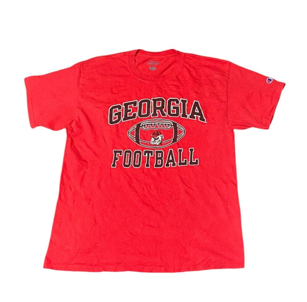 Champion T-Shirt Mens M Red Georgia Football Athleticwear Crew Neck Pullover Tee