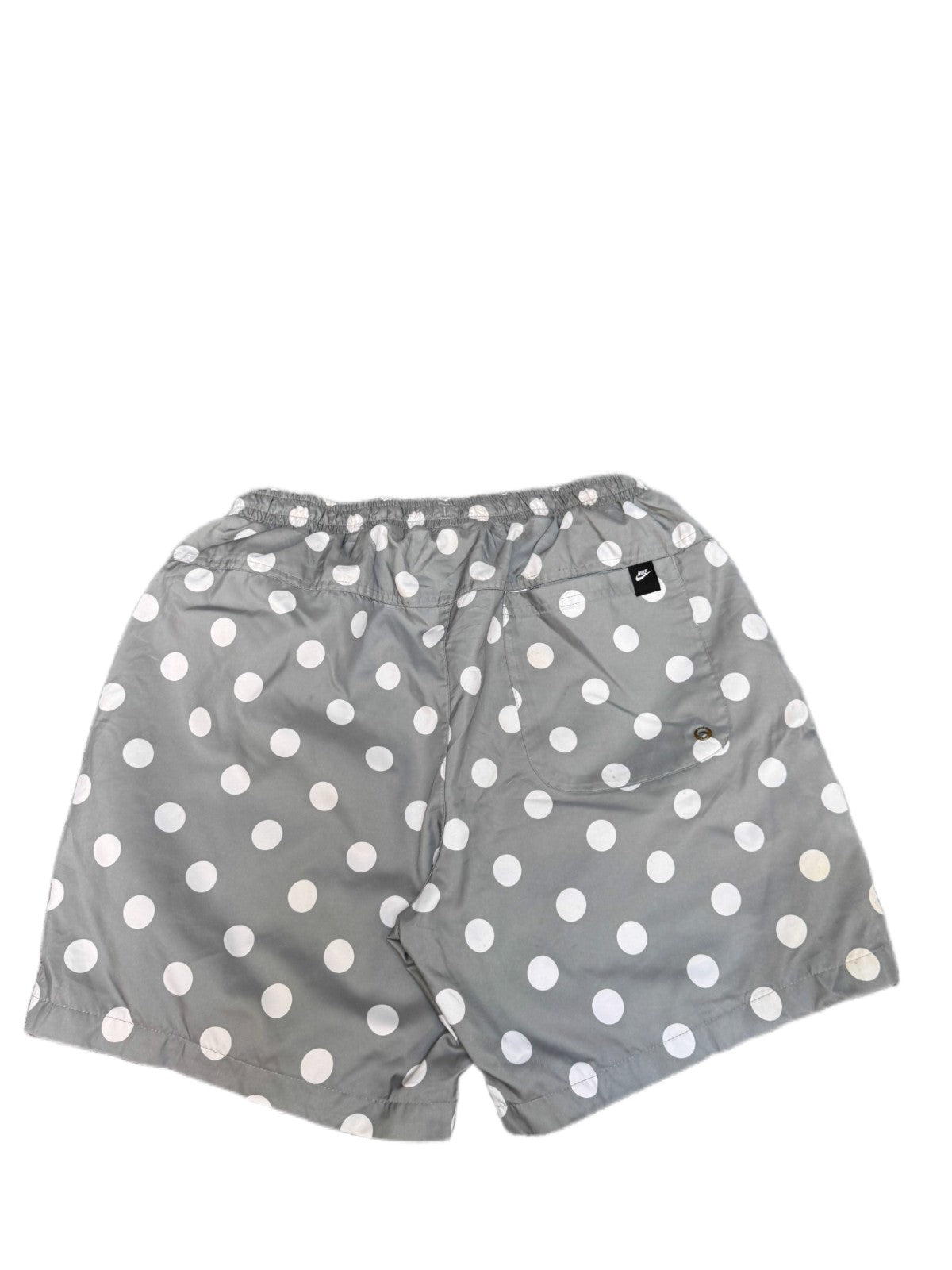 Nike Just Do It Swim Shorts Fits as Mens XS 27" Waist Grey White Polka Dot Lined