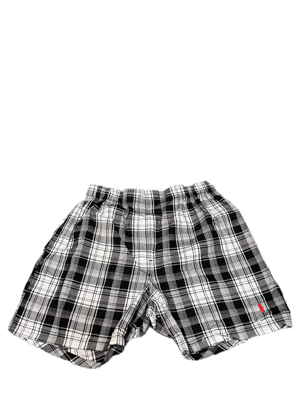 Polo Ralph Lauren Boxer Shorts Men Small 25" Waist Black White Plaid Classic Fit