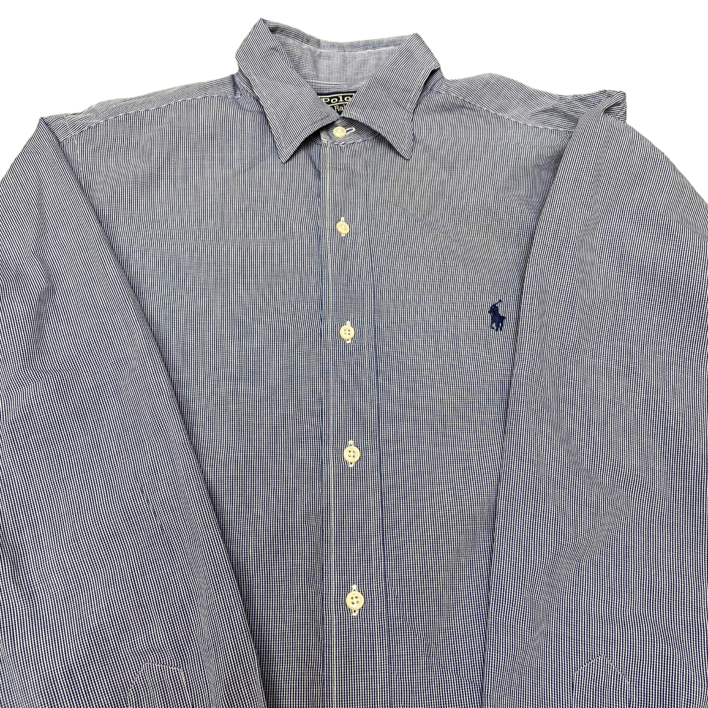 Polo Ralph Lauren Formal Shirt Mens M Blue Striped Lowell Pony Logo Button Down
