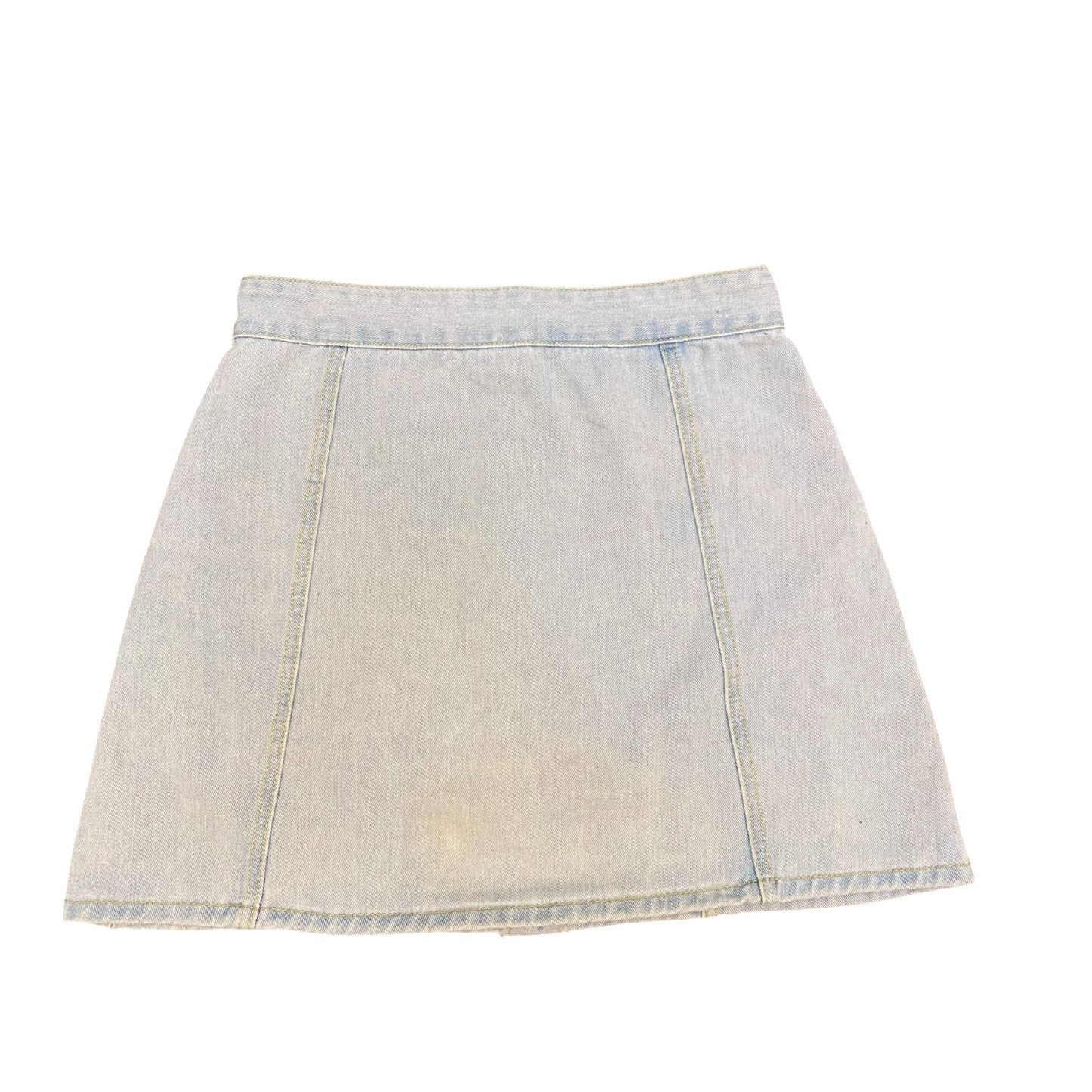 Shein A-Line Mini Skirt Womens M Blue Denim Light Wash Casual Button Front