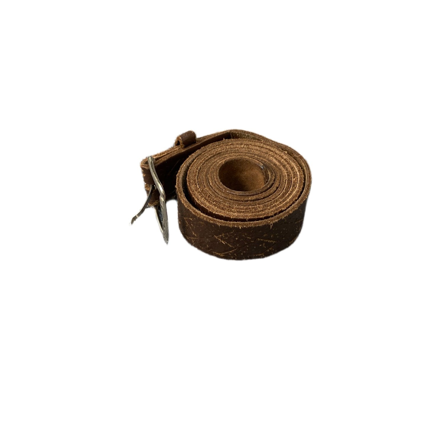 Waist Belt Mens Brown Textured Leather Adjustable Silver Pin Buckle 43.5 Inches