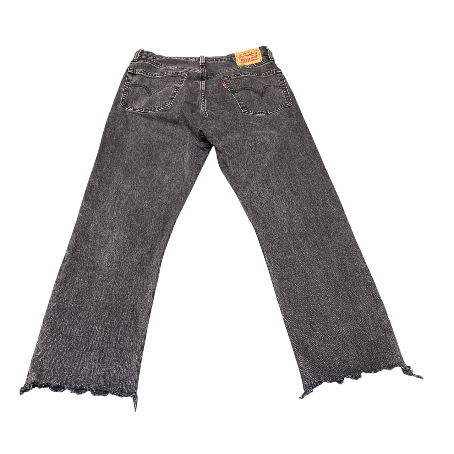Levi's 501 Jeans Mens 31" Waist Grey Premium Streetwear Flat Front Raw Hem