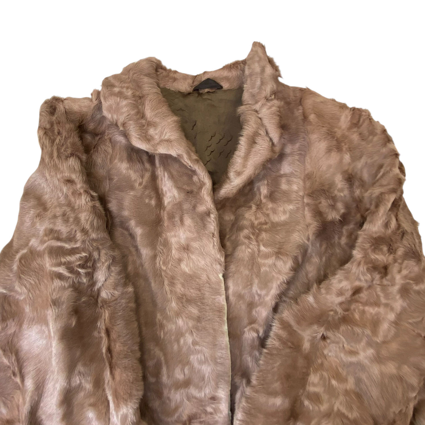 Coat Womens Large Brown Faux Fur Collar Long Sleeve Cozy Warm Winter Open Front