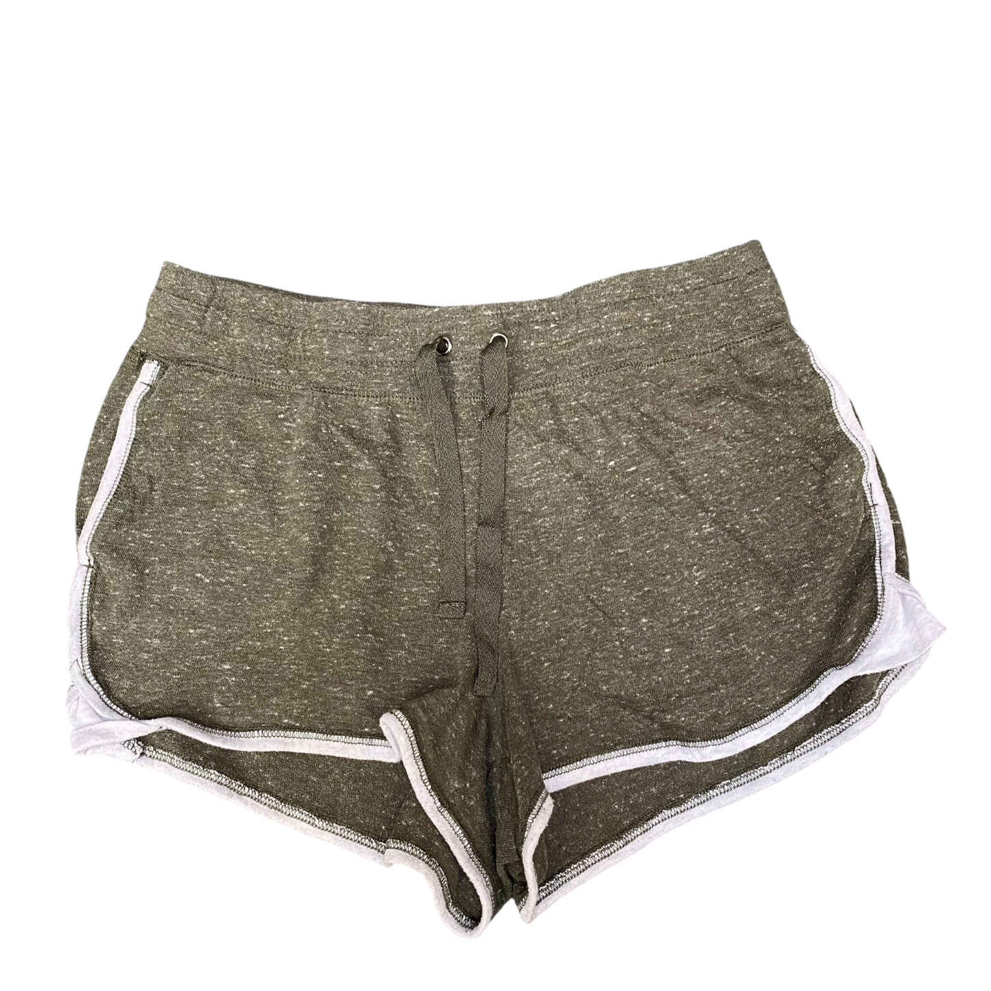 Running Sprinter Shorts Womens Large Green Heather Drawstring Waist Dolphin Hem