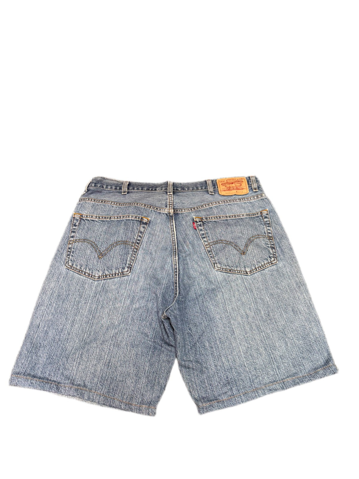Levi's 505 Jean Shorts Fits as Mens XL 38" Waist Blue Denim Regular Fit Red Tab