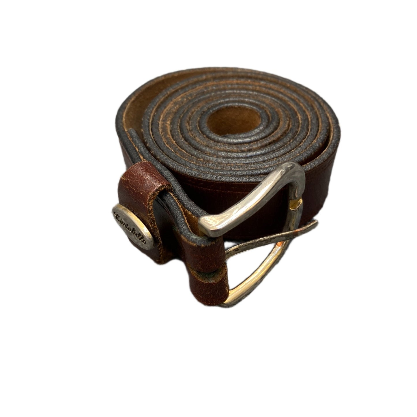 Waist Belt Mens Brown Leather Adjustable Classic Silver Pin Buckle 45.5 Inches