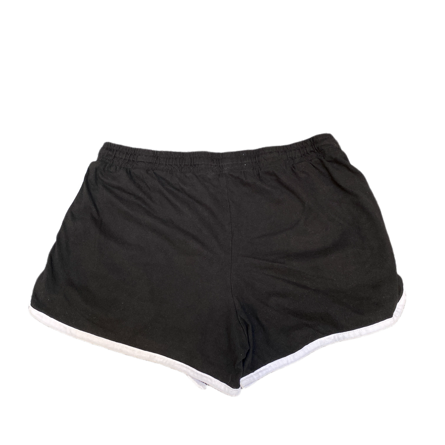 Running Sprinter Shorts Women L 30" Waist Black Athletic Gym Workout Dolphin Hem