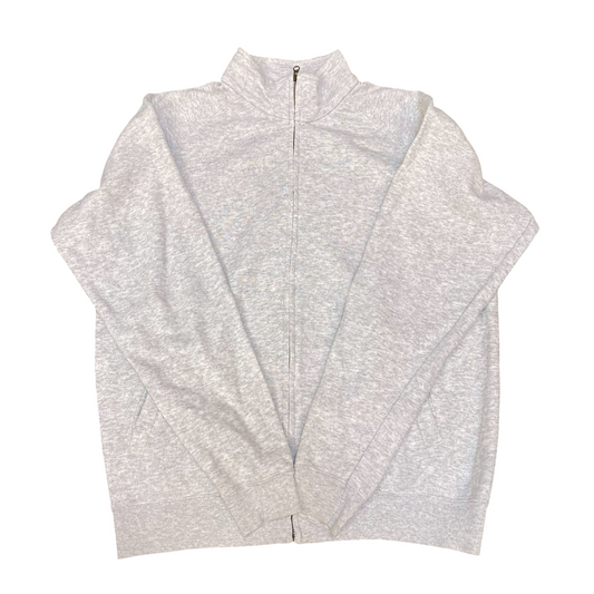 Fruit of The Loom Fleece Jacket Mens Large Grey Long Sleeve Classic Fit Full Zip