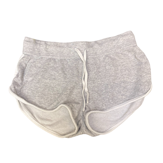 Running Sprinter Shorts Womens Medium Grey Heather Drawstring Waist Dolphin Hem