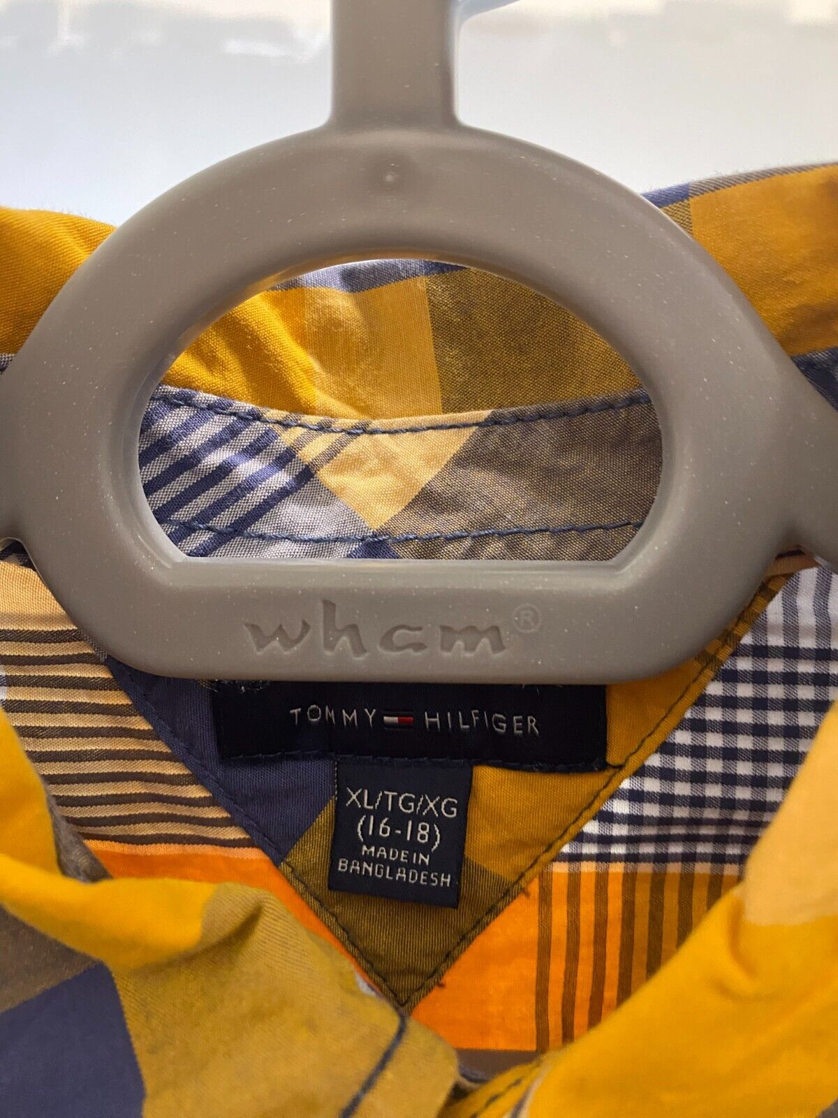 Tommy Hilfiger Shirt Womens XL Yellow Plaid Detailed Pockets Casual Button Down