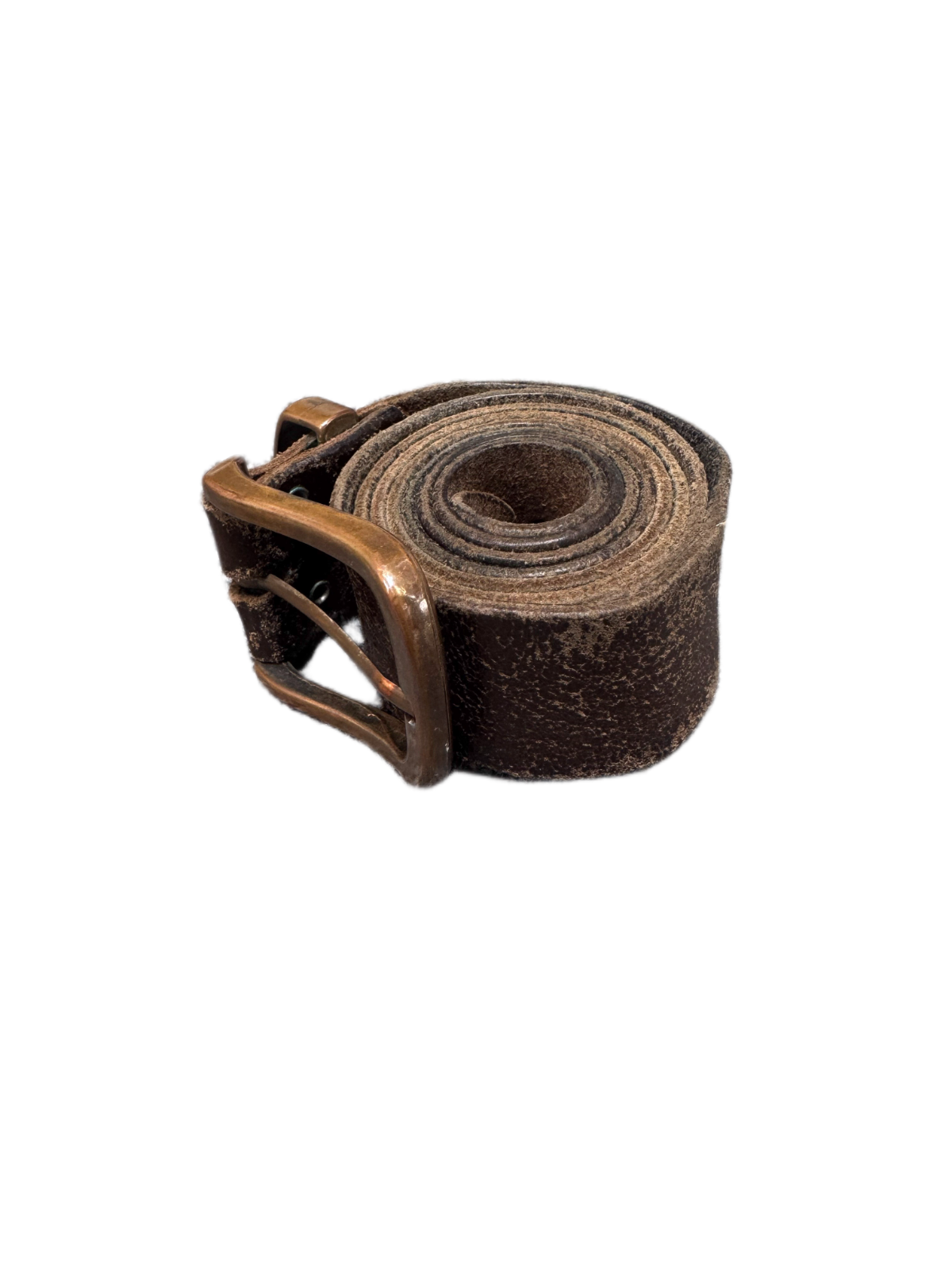 Route 66 Waist Belt Mens Brown Leather Adjustable Brass Pin Buckle 47.5 inches