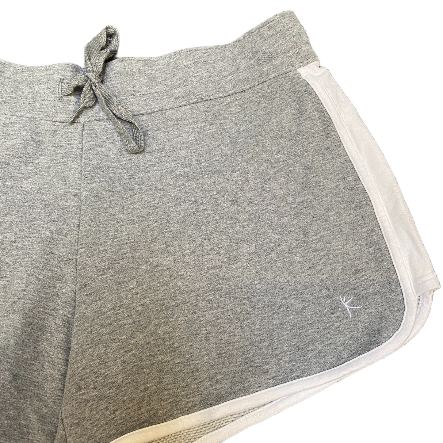 Running Sprinter Shorts Womens L 33" Waist Grey Athletic Gym Workout Dolphin Hem