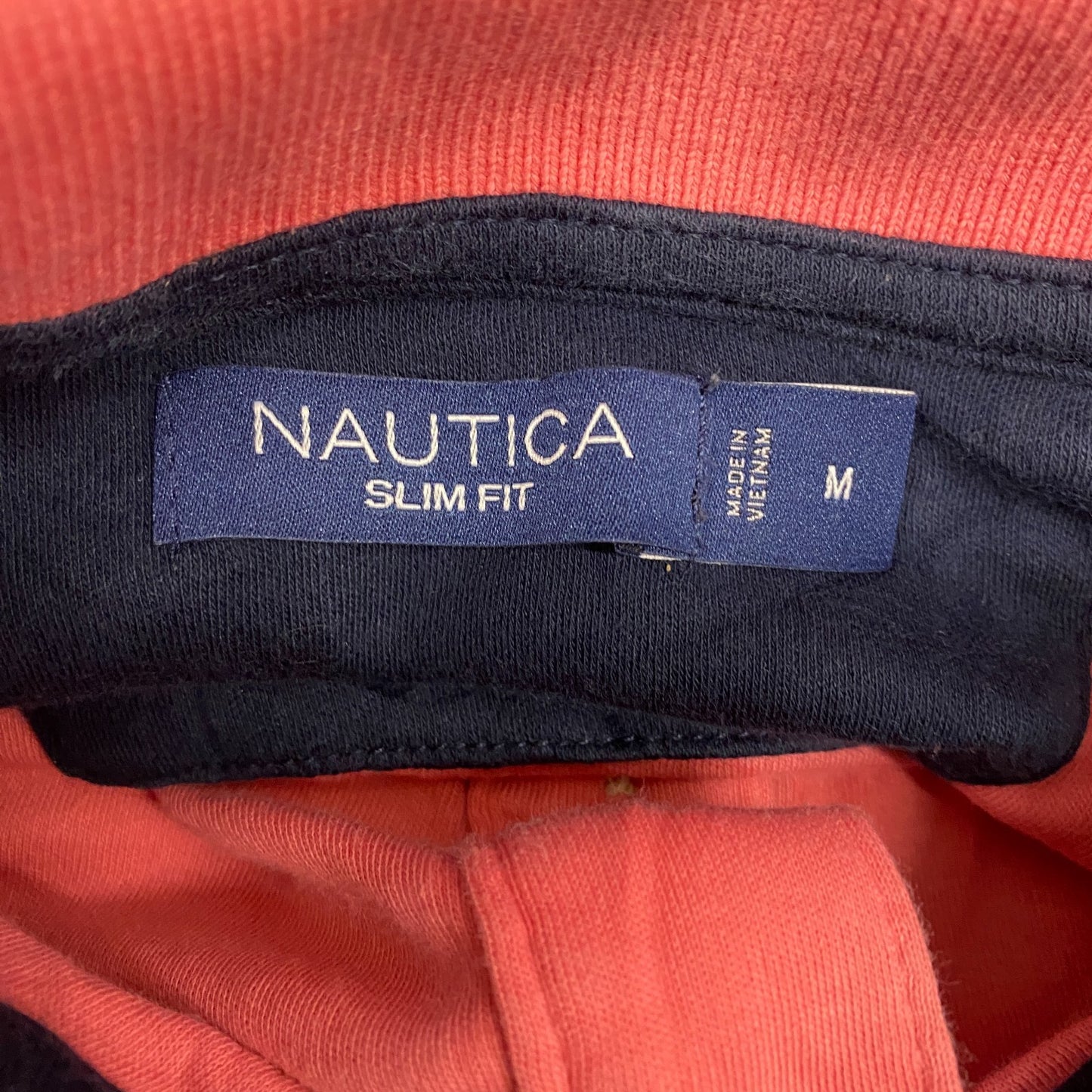 Nautica Polo Shirt Womens M Coral Pink Slim Fit Short Sleeve Collared Popover