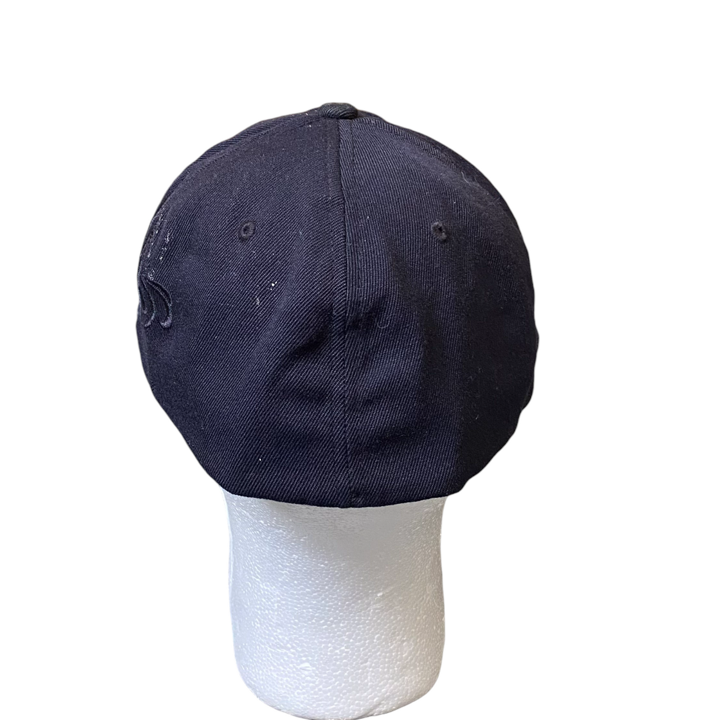 Famous Stars Flexfit Baseball Cap Mens L/XL Black Acrylic Flat Brim Embroidered