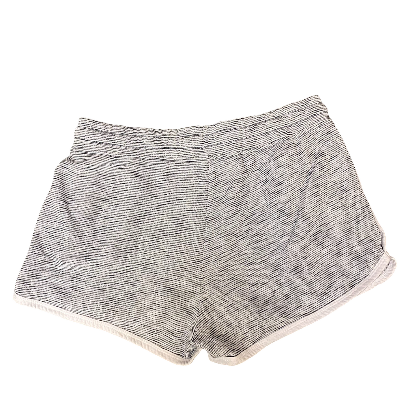 Running Sprinter Shorts Womens XL Black White Striped Athletic Gym Dolphin Hem