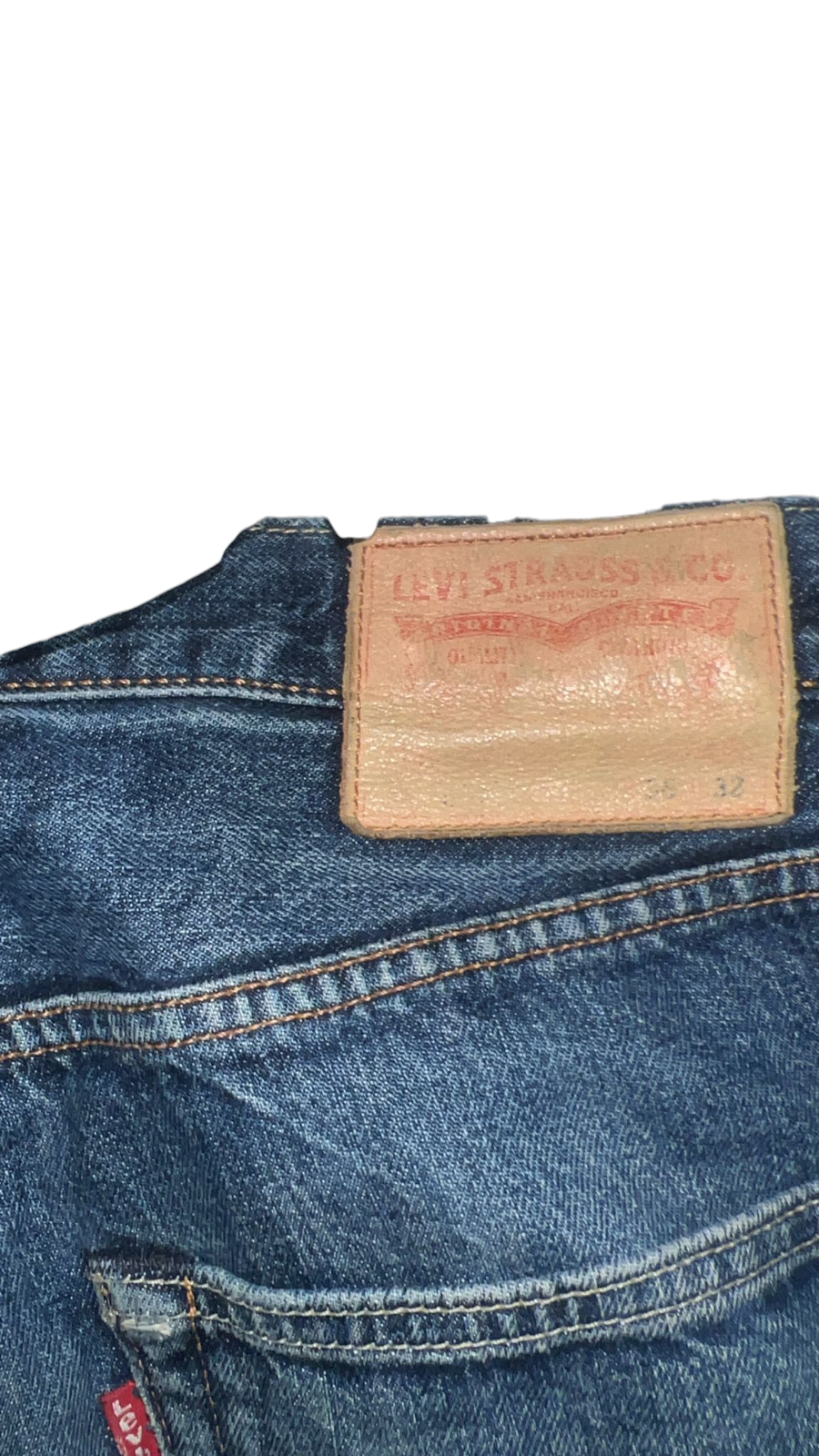 Levi's Jeans Mens XL Blue Denim Regular Fit Straight Leg Pockets Faded Outdoor