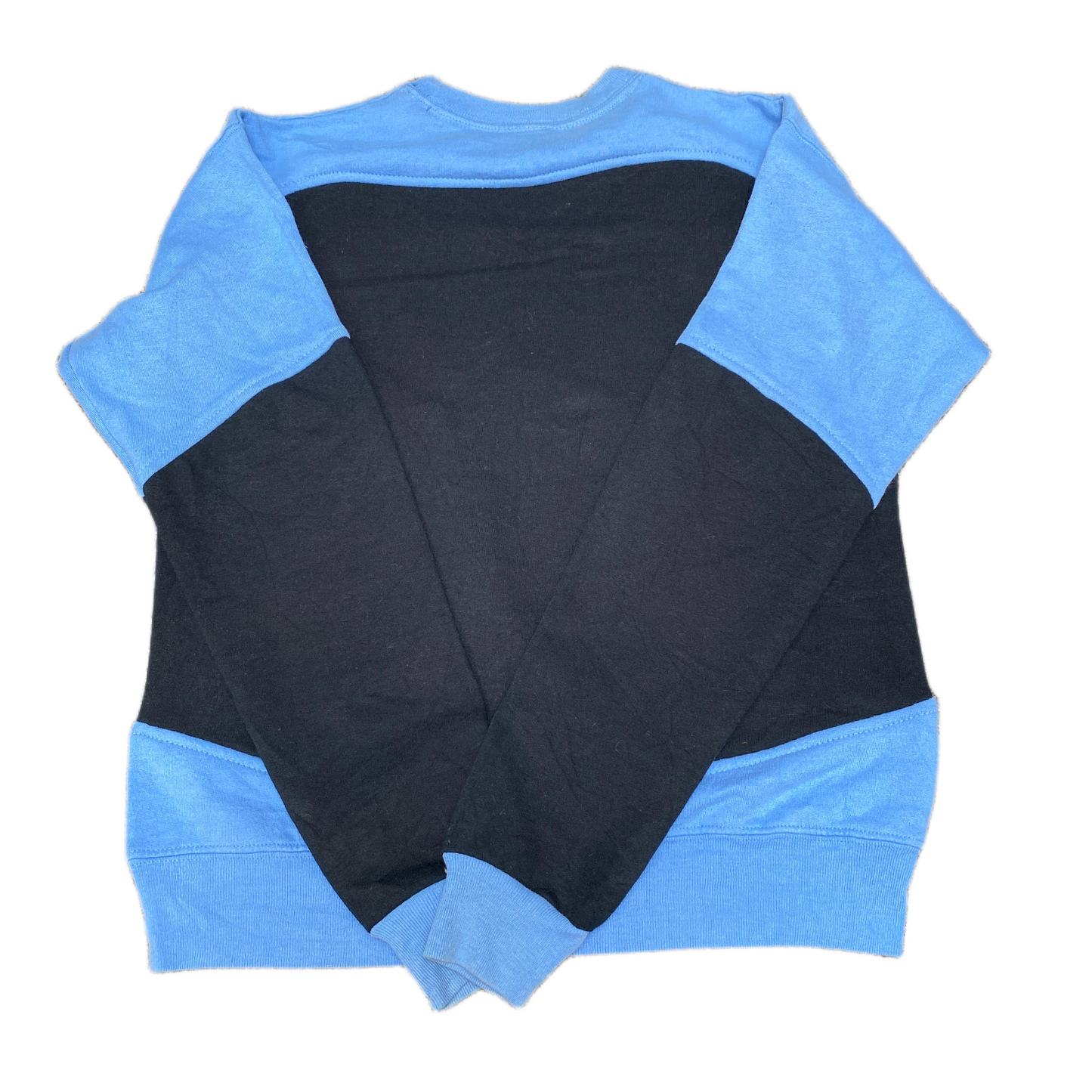 Nike Reworked Sweatshirt Mens S Blue Black Embroidered Spellout Logo Vintage Y2K