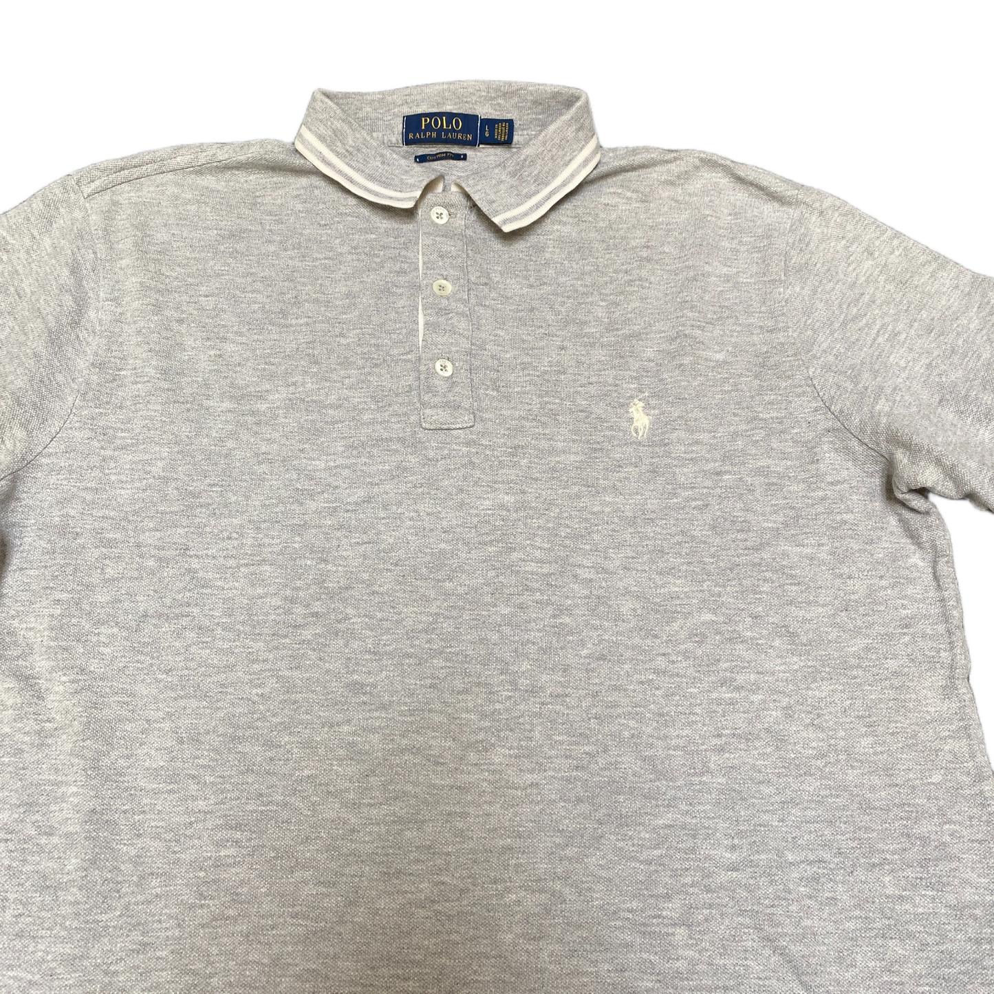 Ralph Lauren Polo Shirt Womens Large Grey Golf Performance Custom Fit Pony Logo