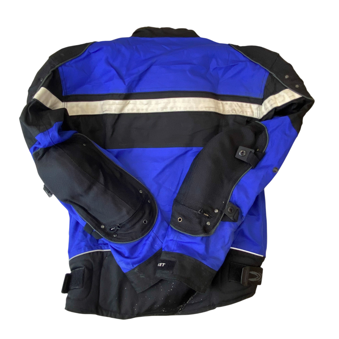 Joe Rocket Ballistic Series Blinded Motorcycle Jacket Mens S Black Blue Zip Up